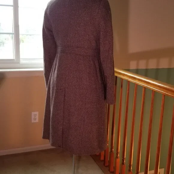 DKNY Brown Wool Blend Coat, sz 6 - Picture 4 of 12
